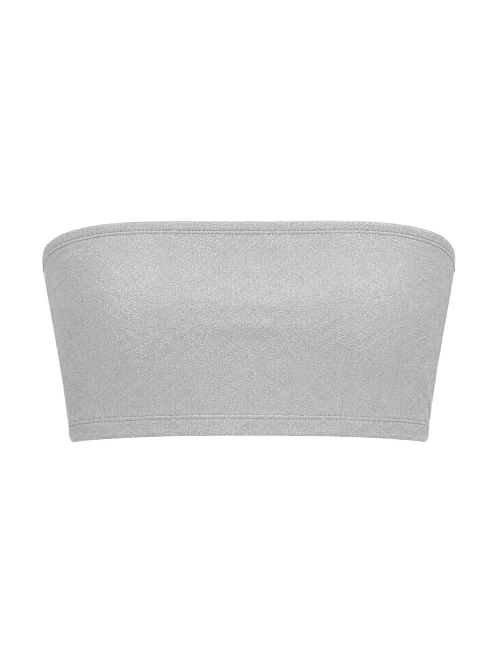 NWT Good American Silver001 Sparkle Better Band Bandeau Bikini Top Sz L (3)